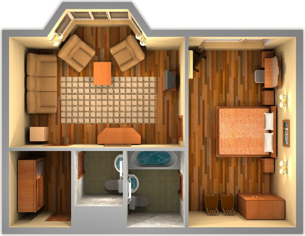 Люкс-корпус люкс 2 местный 2 комнатный 1 категории на 1 эт. в к.5